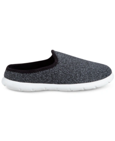 Isotoner Signature Men's Zenz Sport Indoor/outdoor Knit Slippers In Black Heathered