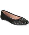 Style & Co Angelynn Womens Metallic Embellished Ballet Flats In Black
