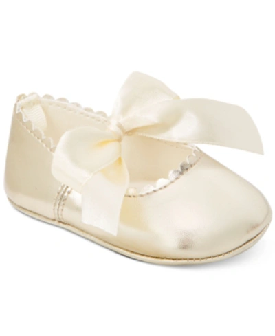 First Impressions Kids' Baby Girls Soft Sole Ballet Flats, Created For Macy's In Gold
