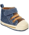 FIRST IMPRESSIONS BABY BOYS HIGH-TOP DENIM SNEAKERS, CREATED FOR MACY'S