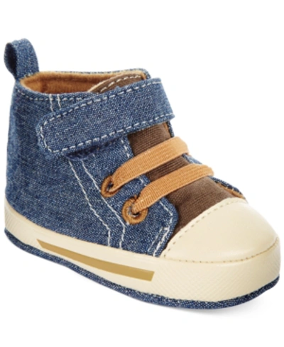 First Impressions Kids' Baby Boys High-top Denim Sneakers, Created For Macy's