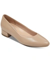 Easy Spirit Caldise Womens Leather Low Heel Block Heels In Latte
