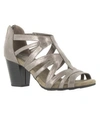 Easy Street Amaze Womens Faux Leather Open Toe Sandals Shoes In Pewter Metallic