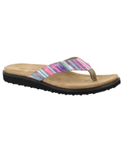 Easy Street Stevie Womens Padded Insole Open Toe Thong Sandals In Multi