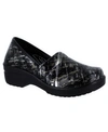 Easy Street Easy Works Laurie Clogs In Black Streak