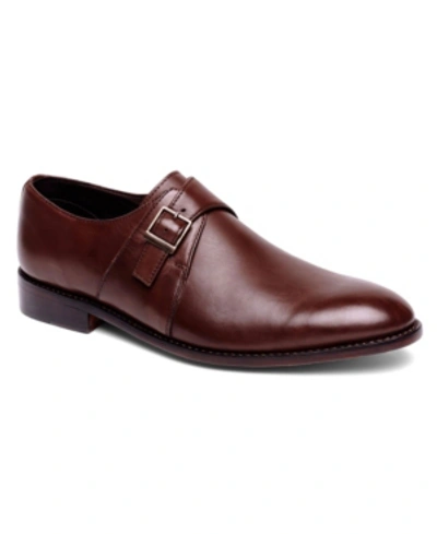 Anthony Veer Roosevelt Single Monk Strap Men's Shoes In Medium Brown