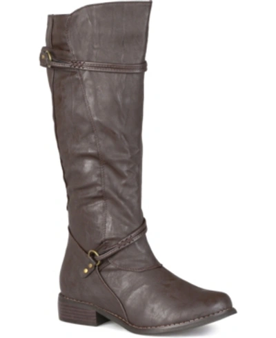 Journee Collection Women's Extra Wide Calf Harley Boot In Brown