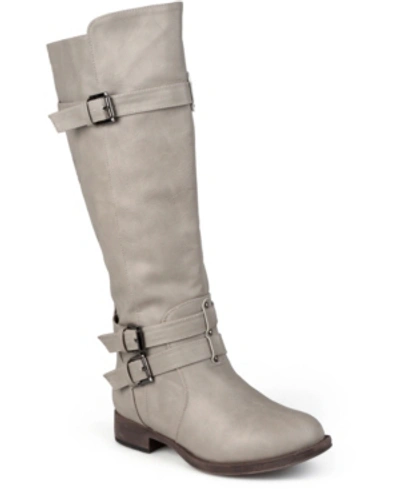 Journee Collection Collection Women's Wide Calf Bite Boot In Grey