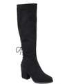 JOURNEE COLLECTION WOMEN'S LEEDA WIDE CALF LACE UP DETAIL KNEE HIGH BOOTS