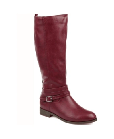Journee Collection Women's Ivie Wide Calf Knee High Riding Boots In Wine