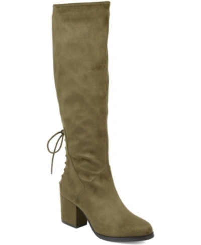 Journee Collection Leeda Extra Wide Calf Boot In Olive
