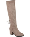 Journee Collection Leeda Womens Faux Suede Wide Calf Knee-high Boots In Taupe