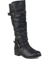Journee Collection Bite Ruched Riding Boot In Black