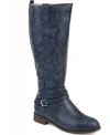 Journee Collection Women's Ivie Extra Wide Calf Knee High Riding Boots In Navy