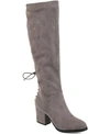 Journee Collection Leeda Womens Faux Suede Round Toe Over-the-knee Boots In Grey