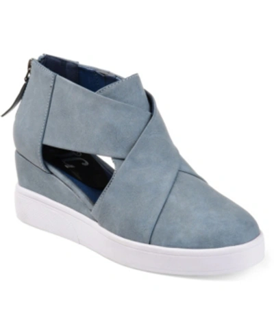 Journee Collection Women's Seena Platform Wedges In Blue