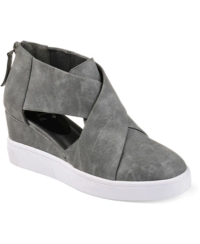 Journee Collection Women's Seena Platform Wedges In Grey