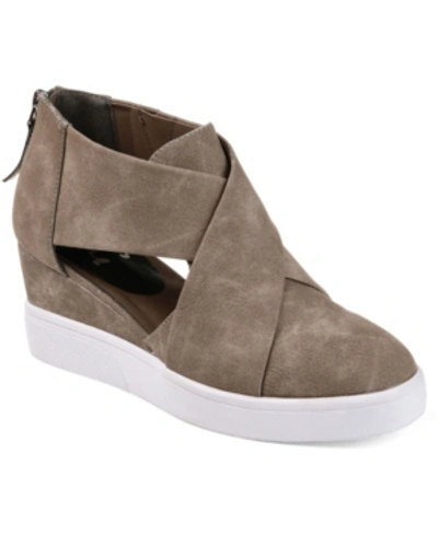 Journee Collection Women's Seena Platform Wedges In Taupe