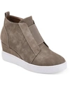 Journee Collection Women's Clara Wedge Sneakers In Taupe