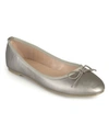 Journee Collection Women's Kaiah Cap Toe Ballet Flats In Pewter