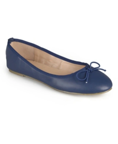 Journee Collection Vika Bow Flat In Navy