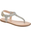 Journee Collection Womens Genevive Ankle Strap Flat Sandals In Grey