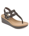 Journee Collection Collection Women's Tru Comfort Foam Bianca Wedge Sandal In Grey