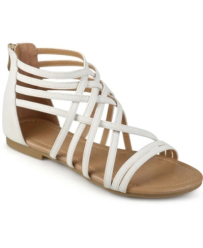 JOURNEE COLLECTION WOMEN'S HANNI WIDE WIDTH CRISSCROSS STRAPPY FLAT SANDALS
