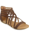 Journee Collection Women's Hanni Wide Width Crisscross Strappy Flat Sandals In Brown