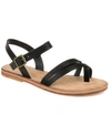 Journee Collection Vasek Womens Strappy Slingback Flat Sandals In Black