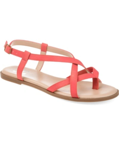 Journee Collection Women's Syra Sandals Women's Shoes In Coral