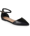 JOURNEE COLLECTION WOMEN'S REBA ANKLE STRAP POINTED TOE FLATS