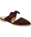 Shop Journee Collection Women's Telulah Bow Slip On Flat Mules In Brown