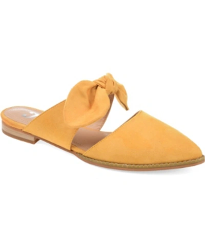 JOURNEE COLLECTION WOMEN'S TELULAH BOW SLIP ON FLAT MULES
