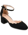 Journee Collection Edna Womens Faux Suede Ankle Strap Dress Heels In Black