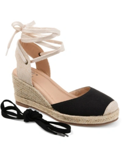 Journee Collection Monte  Womens Dressy Slip On Espadrilles In Black