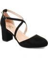 Journee Collection Foster Womens Round Toe Ankle Strap Slingback Heels In Black