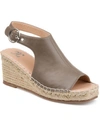 Journee Collection Collection Women's Wide Width Crew Wedge Sandal In Taupe