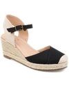 Journee Collection Ashlyn Womens Padded Insole Canvas Espadrilles In Black