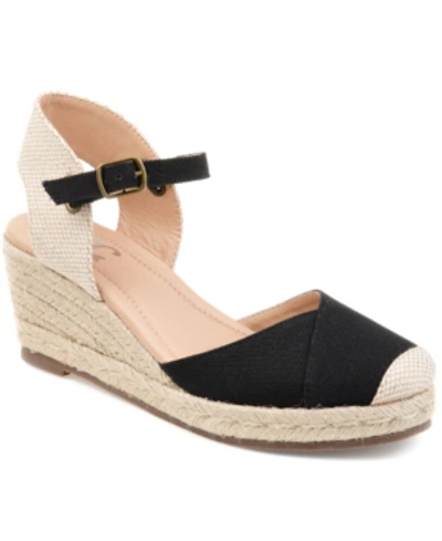 Journee Collection Ashlyn Womens Padded Insole Canvas Espadrilles In Black