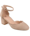 Journee Collection Edna Womens Faux Suede Ankle Strap Dress Heels In Taupe