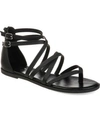 Journee Collection Zailie Womens Faux Leather Thong Gladiator Sandals In Black
