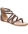 Journee Collection Zailie Womens Faux Leather Thong Gladiator Sandals In Brown