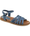 Journee Collection Women's Kimmie Strappy Flat Sandals In Blue