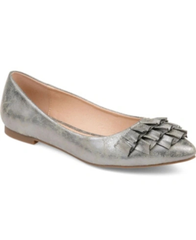 Journee Collection Women's Judy Ruffled Flats Women's Shoes In Pewter
