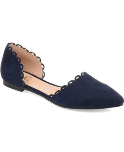 Journee Collection Women's Jezlin Scalloped Flats In Blue