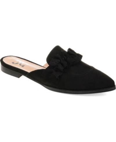 Journee Collection Kessie Womens Faux Suede Slides Loafer Mule In Black