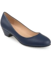 Journee Collection Women's Saar Round Toe Kitten Heel Pumps In Navy