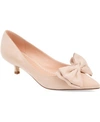 Journee Collection Orana Womens Faux Suede Dress Kitten Heels In White