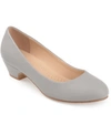 Journee Collection Saar Womens Faux Leather Slip On Pumps In Grey